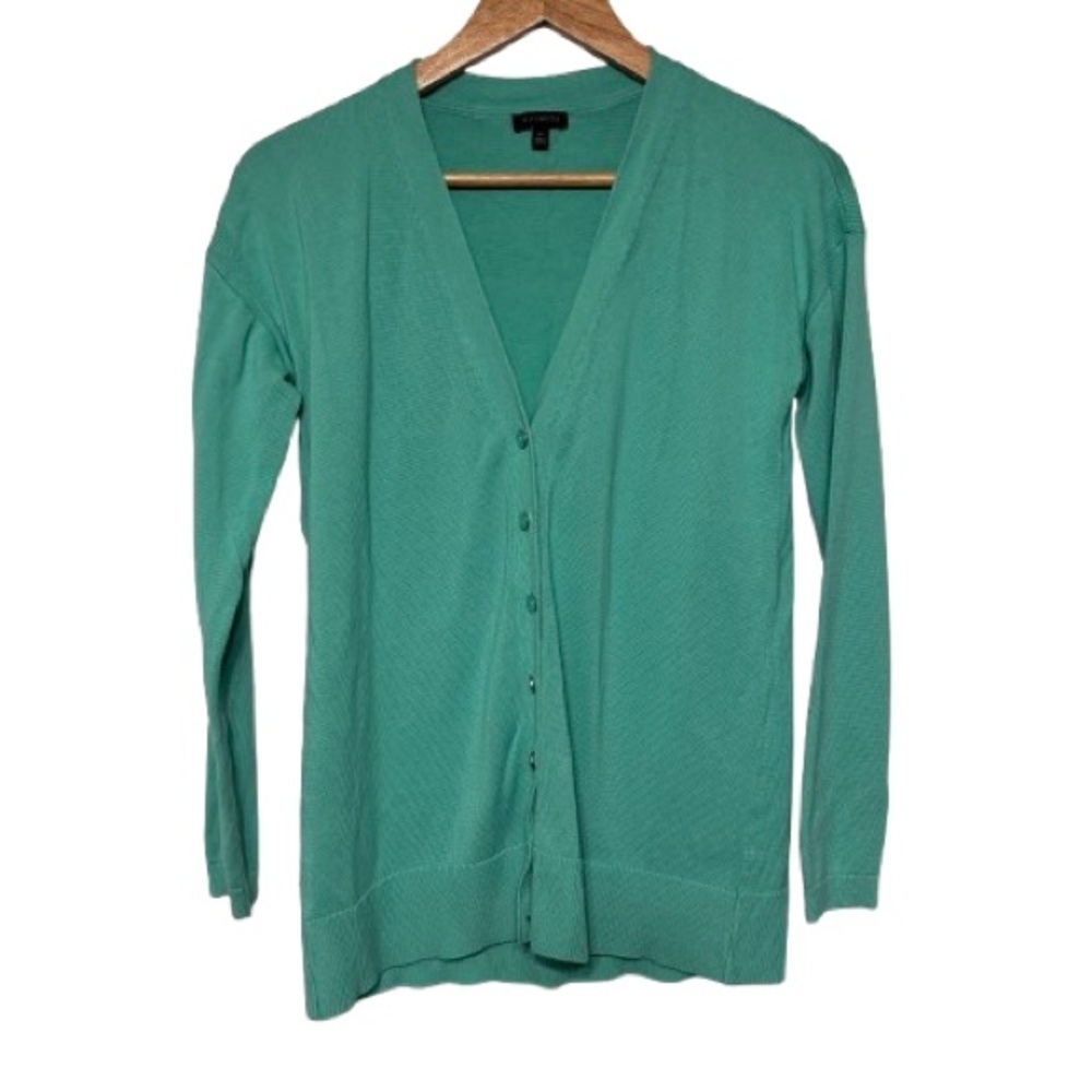 Talbots Turquoise Simple Medium Weight Button Down Cardigan Size M